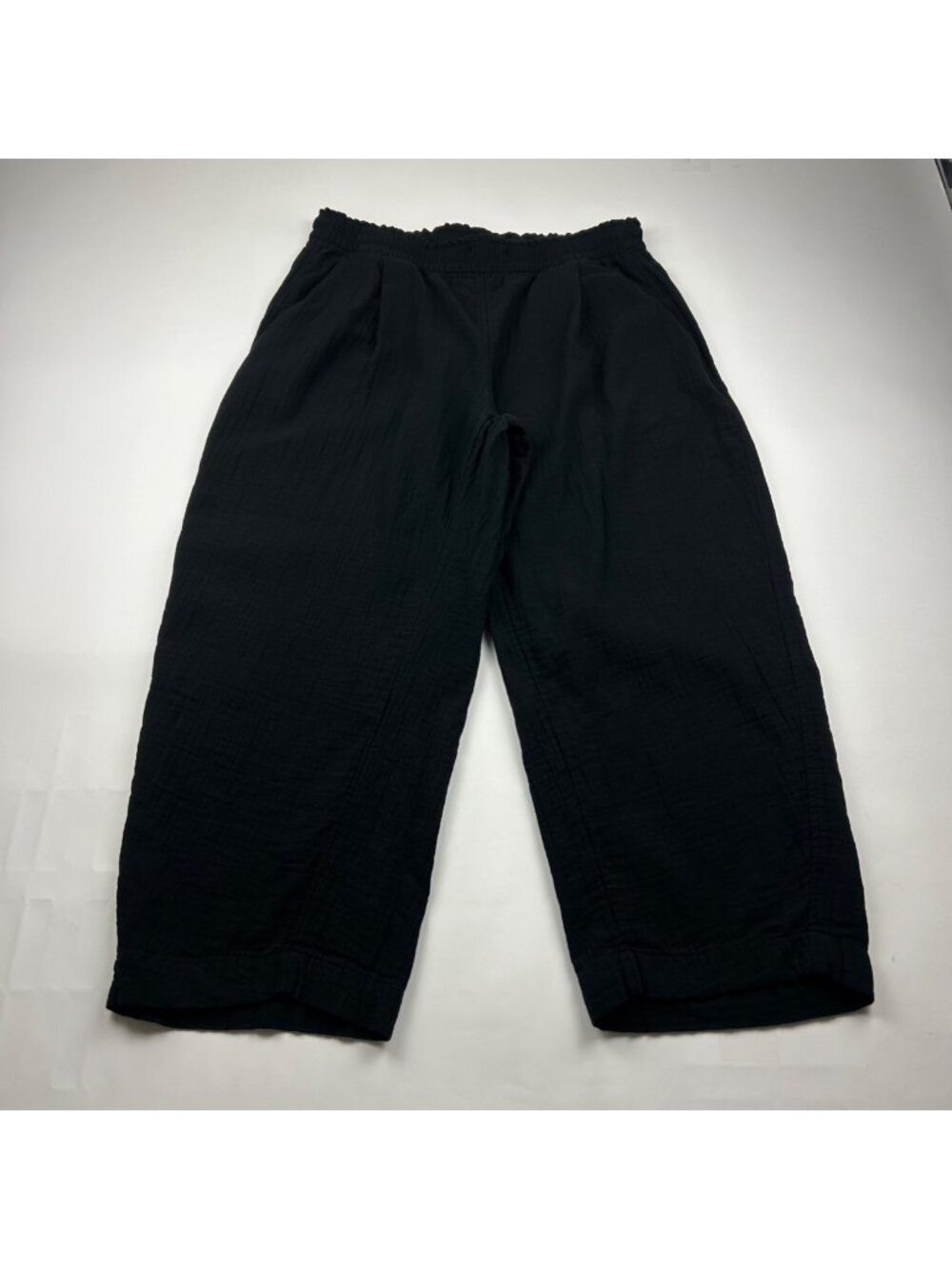 PETITE Old Navy Black Cotton Gauze Barrel Leg Pant LP